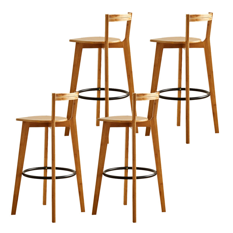 Modern Solid Wood Bar Stool Low Back Counter Stool for Restaurant