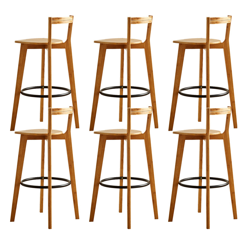Modern Solid Wood Bar Stool Low Back Counter Stool for Restaurant