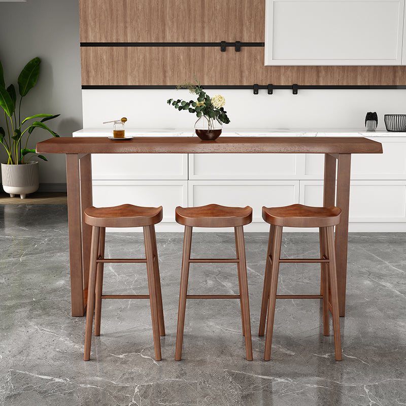 Modern Solid Wood Bar Stool Backless Counter Stool for Restaurant