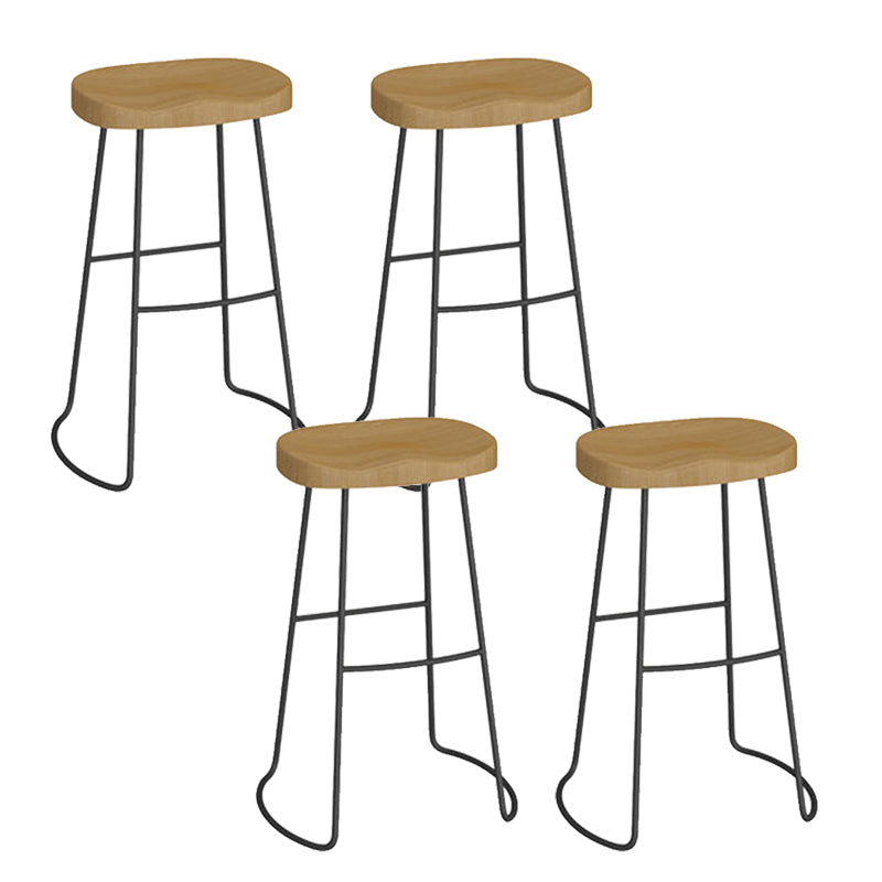Modern Solid Wood Bar Stool Backless Counter Stool for Restaurant