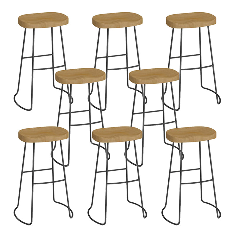 Modern Solid Wood Bar Stool Backless Counter Stool for Restaurant