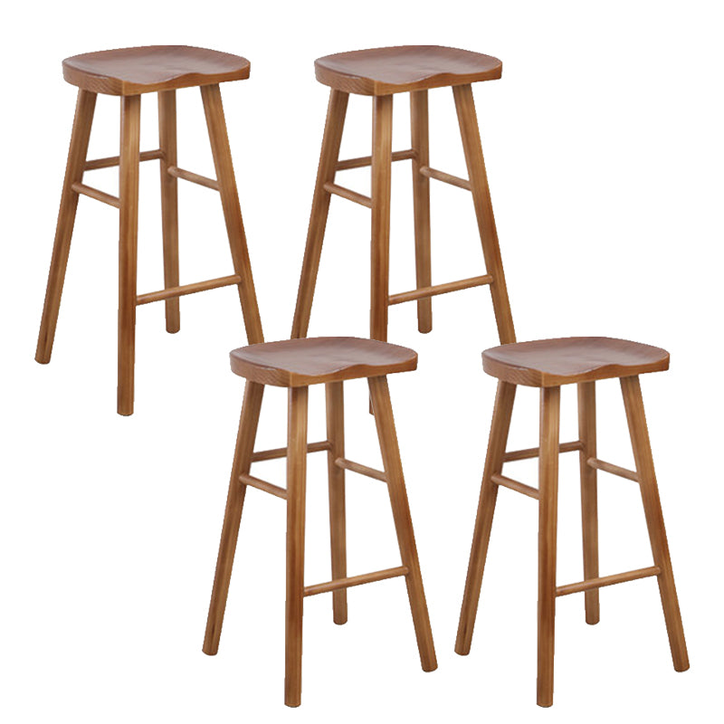 Modern Solid Wood Bar Stool Backless Counter Stool for Restaurant