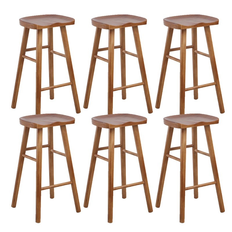 Modern Solid Wood Bar Stool Backless Counter Stool for Restaurant