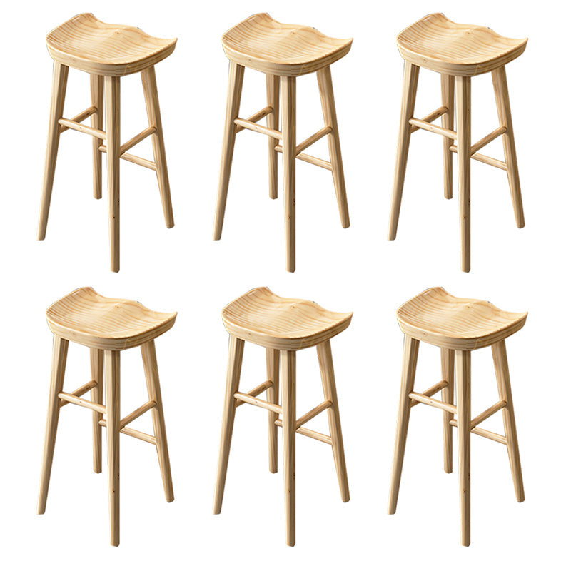 Industrial Solid Wood Bar Stool Backless Counter Stool for Restaurant and Bristol