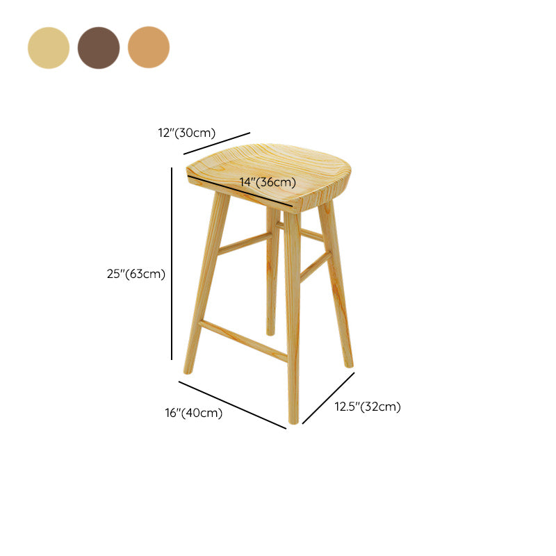 Industrial Solid Wood Bar Stool Backless Counter Stool for Restaurant and Bristol