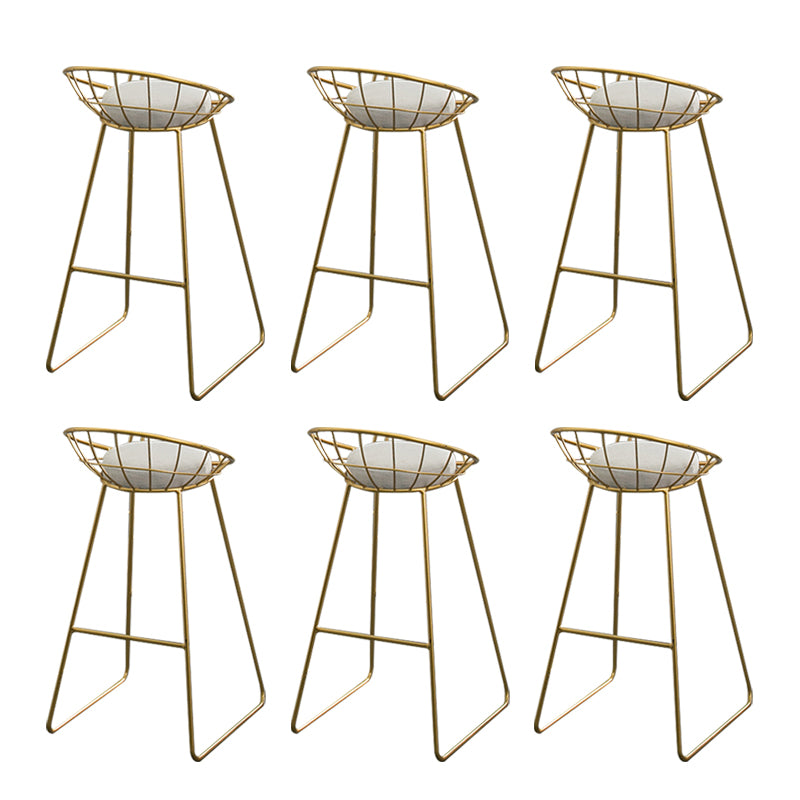 Contemporary Bar Stool White Cushion Barstool with Metal Legs