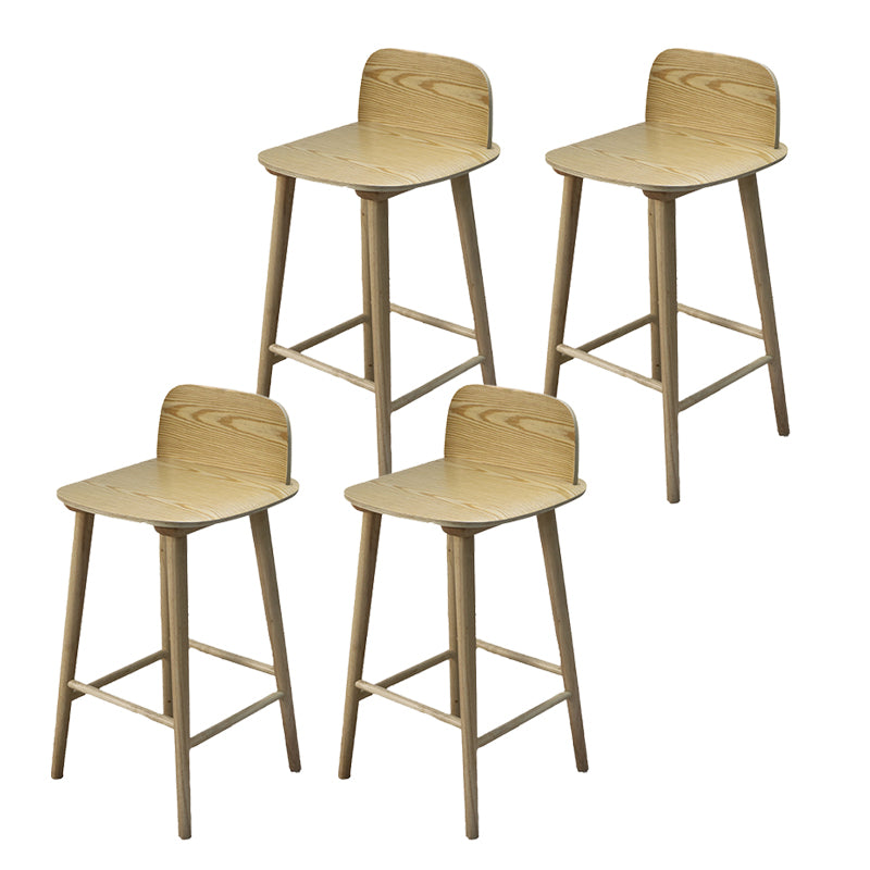 Contemporary Low Back Bar Stool Rubberwood Bar Stool for Indoor