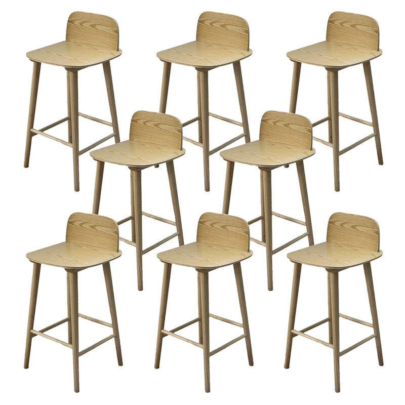 Contemporary Low Back Bar Stool Rubberwood Bar Stool for Indoor