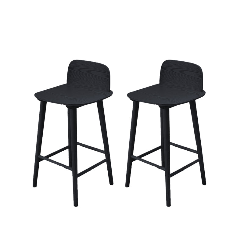 Contemporary Low Back Bar Stool Rubberwood Bar Stool for Indoor
