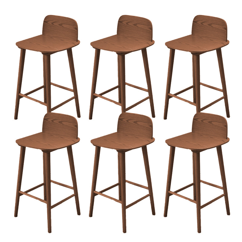 Contemporary Low Back Bar Stool Rubberwood Bar Stool for Indoor