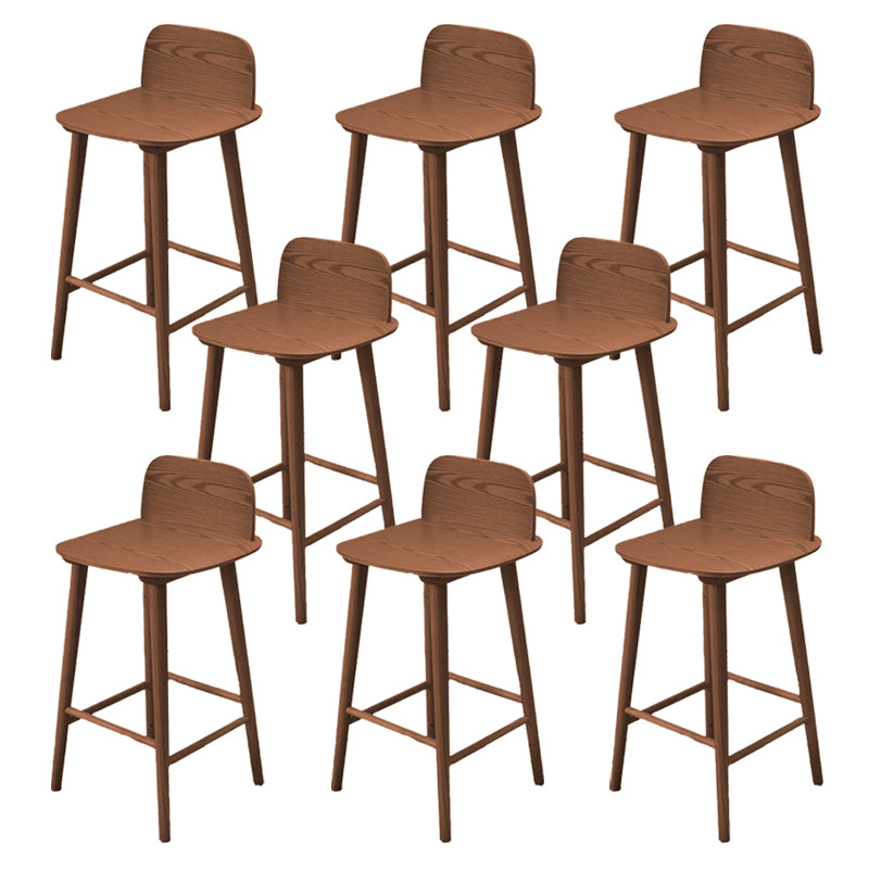 Contemporary Low Back Bar Stool Rubberwood Bar Stool for Indoor