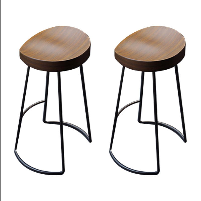 Solid Wood Dining Stools Contemporary Bar Stools with Footrest