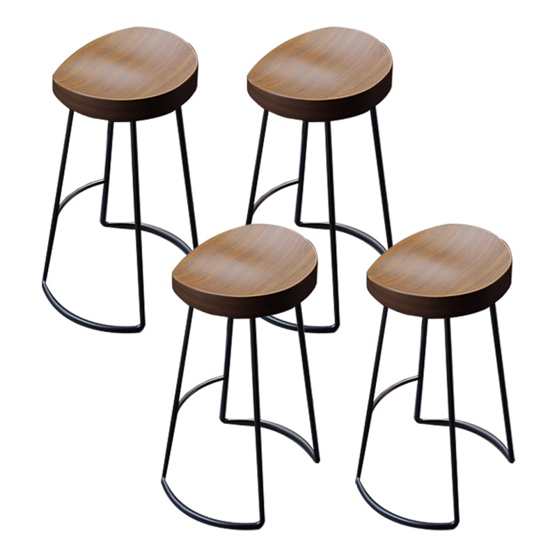 Solid Wood Dining Stools Contemporary Bar Stools with Footrest