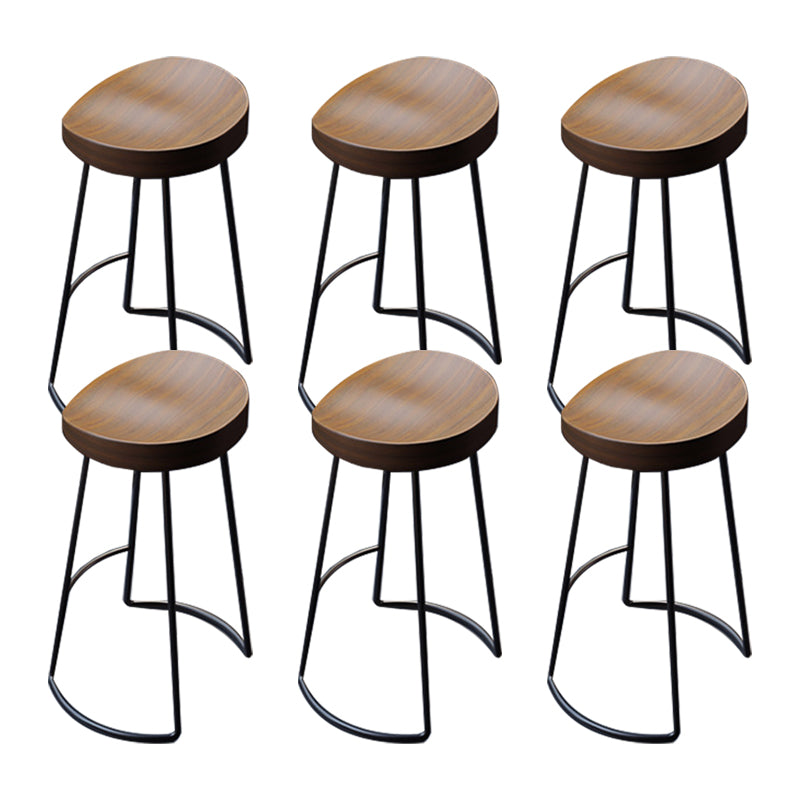 Solid Wood Dining Stools Contemporary Bar Stools with Footrest