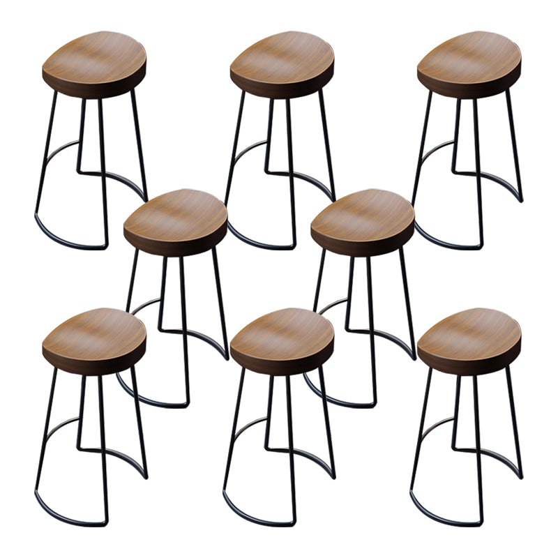 Solid Wood Dining Stools Contemporary Bar Stools with Footrest