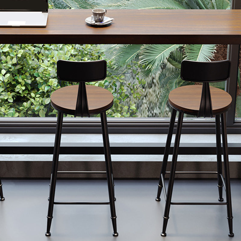 Solid Wood Dining Stools Contemporary Bar Stools with Footrest
