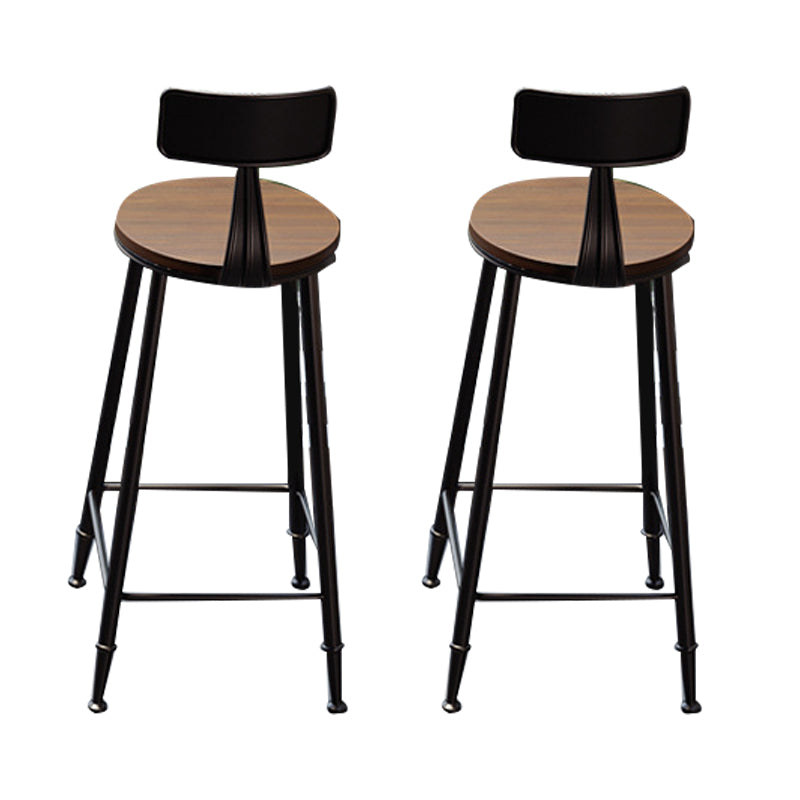 Solid Wood Dining Stools Contemporary Bar Stools with Footrest