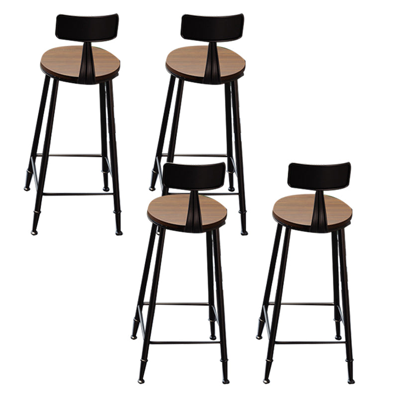 Solid Wood Dining Stools Contemporary Bar Stools with Footrest