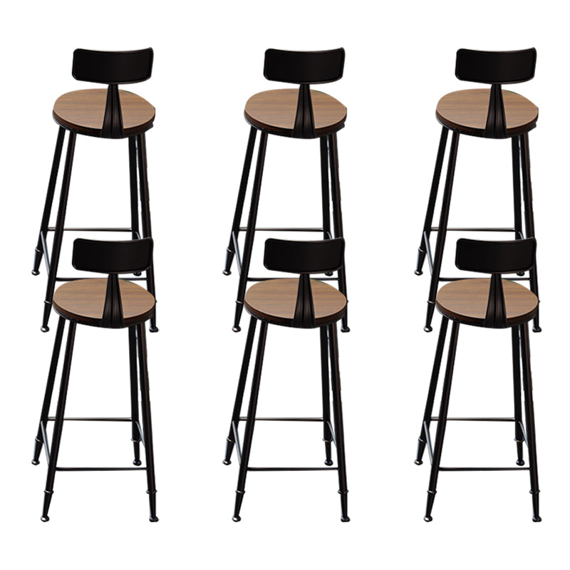 Solid Wood Dining Stools Contemporary Bar Stools with Footrest