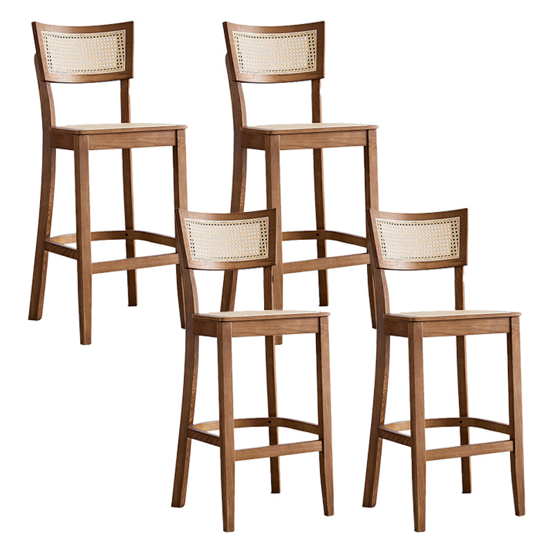 Solid Wood Living Room Barstool Contemporary Rattan Bar Stool