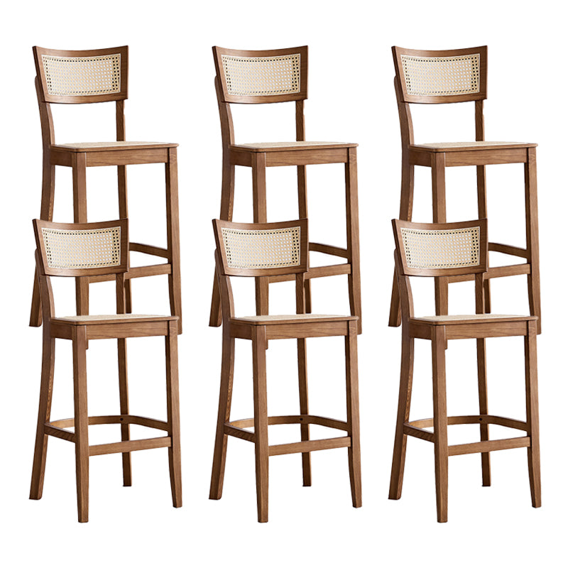 Solid Wood Living Room Barstool Contemporary Rattan Bar Stool