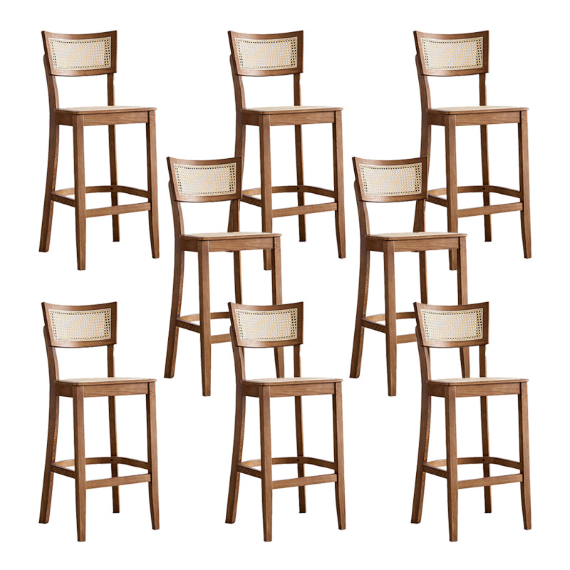 Solid Wood Living Room Barstool Contemporary Rattan Bar Stool