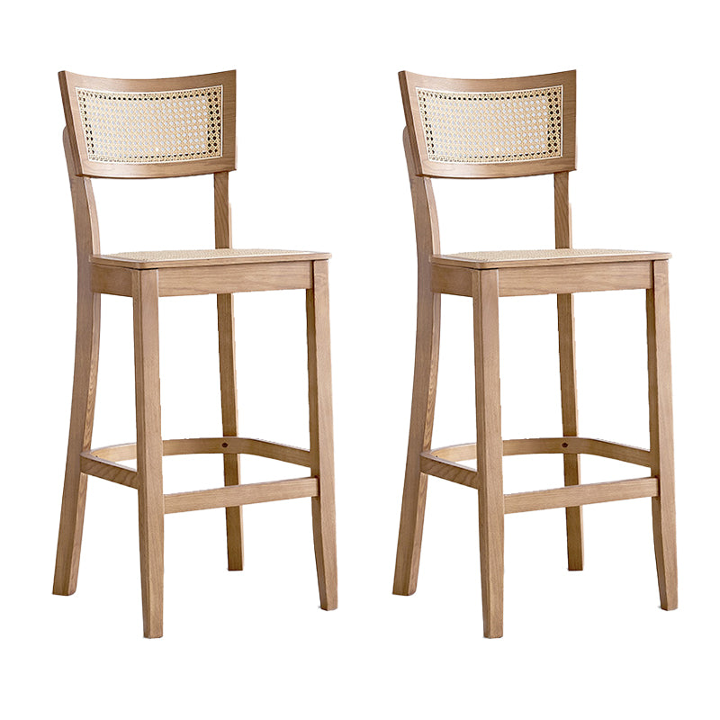 Solid Wood Living Room Barstool Contemporary Rattan Bar Stool