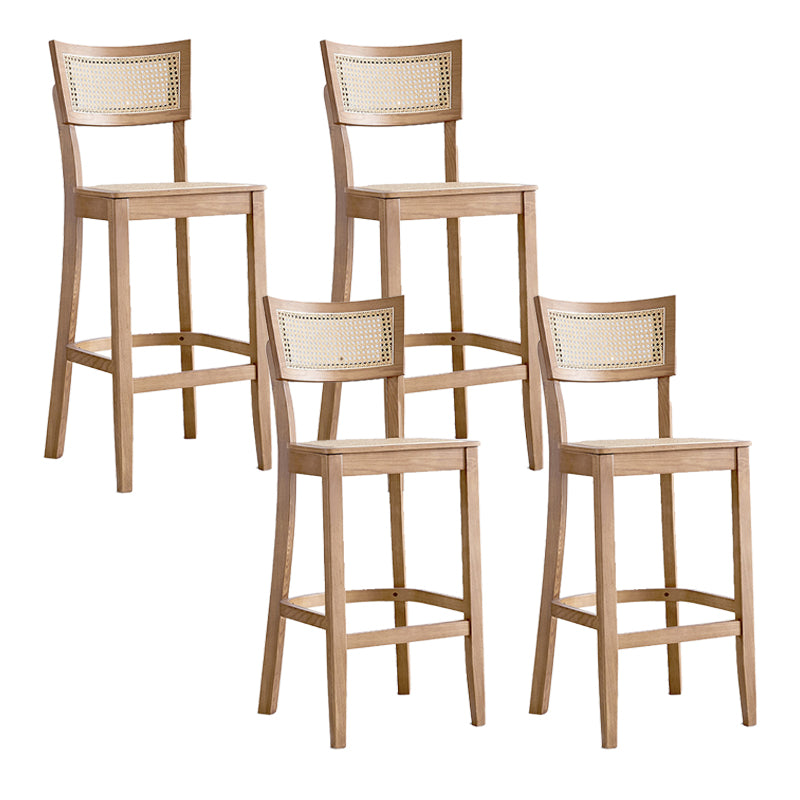 Solid Wood Living Room Barstool Contemporary Rattan Bar Stool