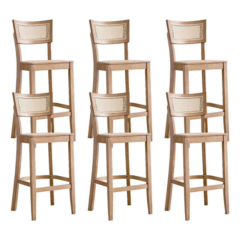 Solid Wood Living Room Barstool Contemporary Rattan Bar Stool