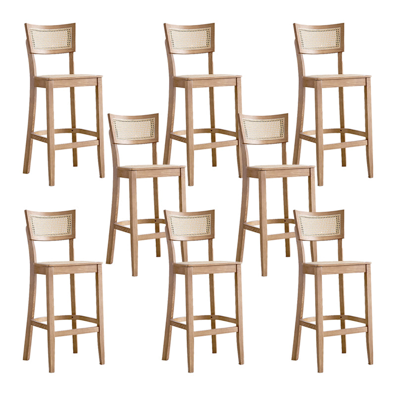 Solid Wood Living Room Barstool Contemporary Rattan Bar Stool