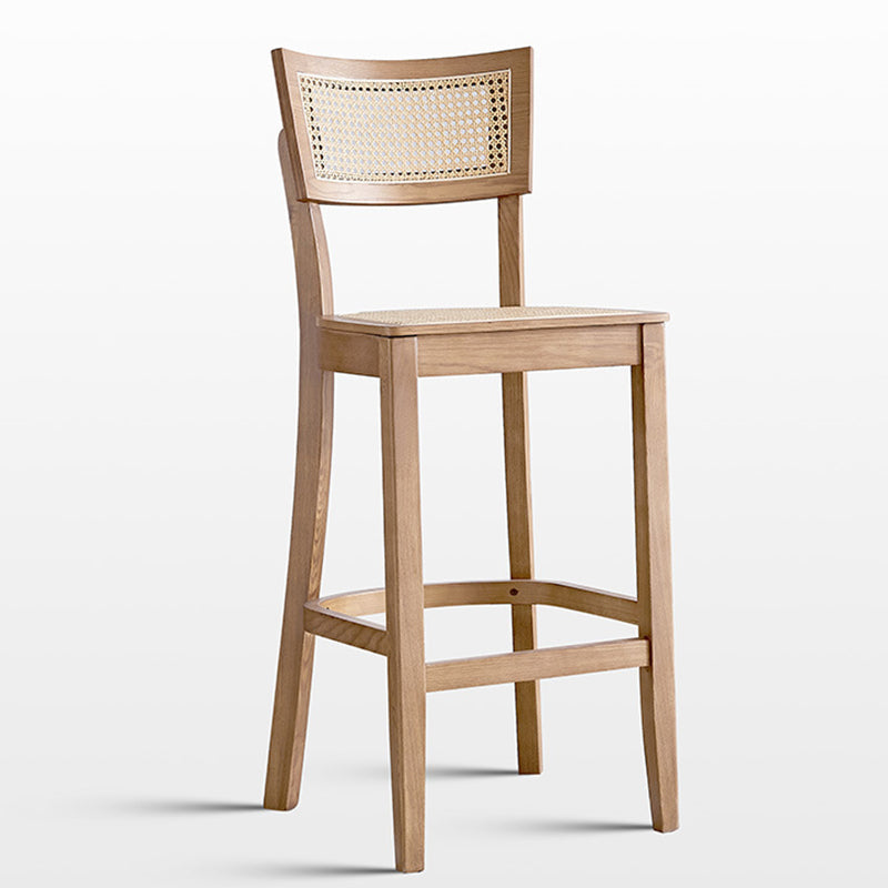 Solid Wood Living Room Barstool Contemporary Rattan Bar Stool