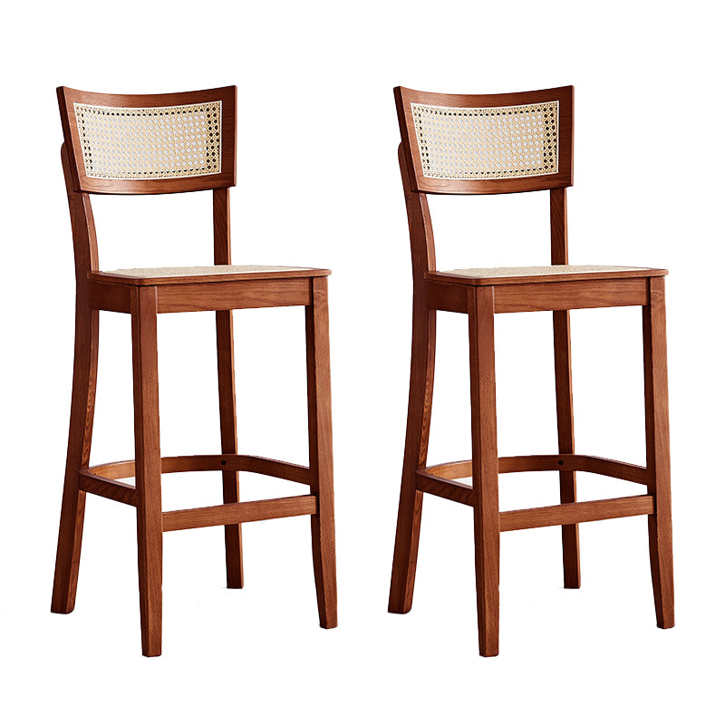 Solid Wood Living Room Barstool Contemporary Rattan Bar Stool