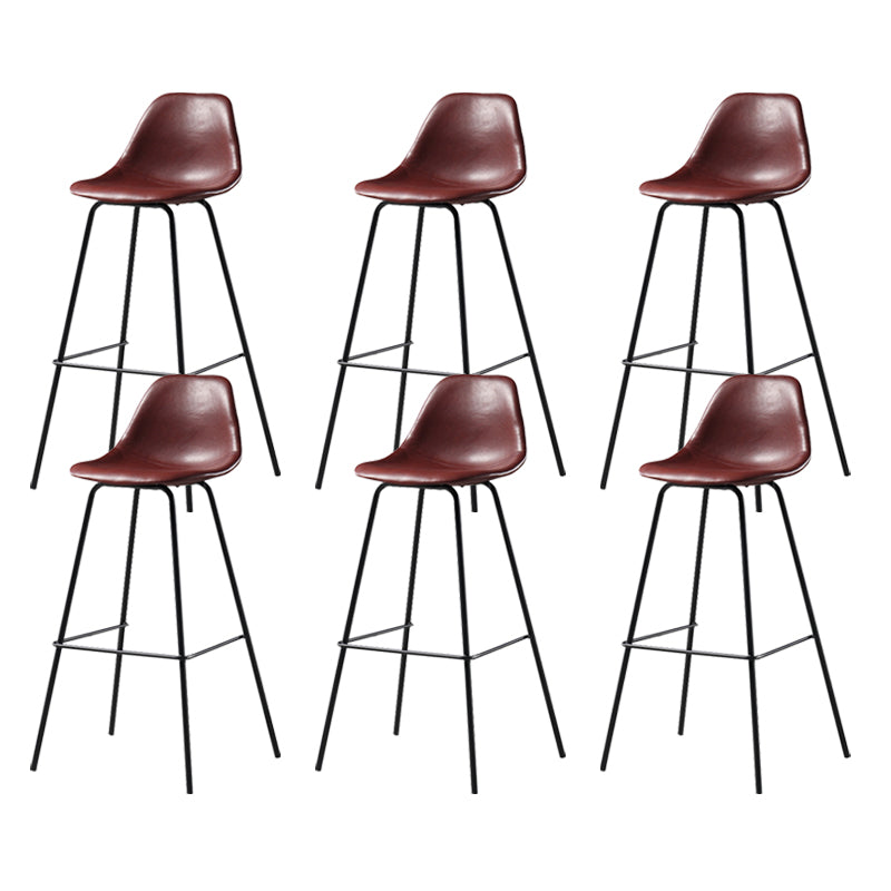 Leather Bar Stool Modern Low Back Counter Stool for Bristol with Metal Base