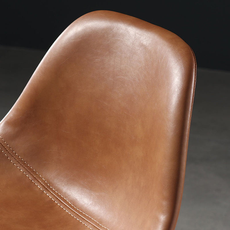 Leather Bar Stool Modern Low Back Counter Stool for Bristol with Metal Base