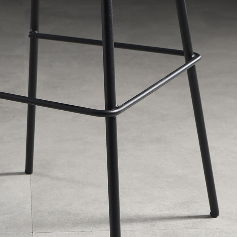 Leather Bar Stool Modern Low Back Counter Stool for Bristol with Metal Base