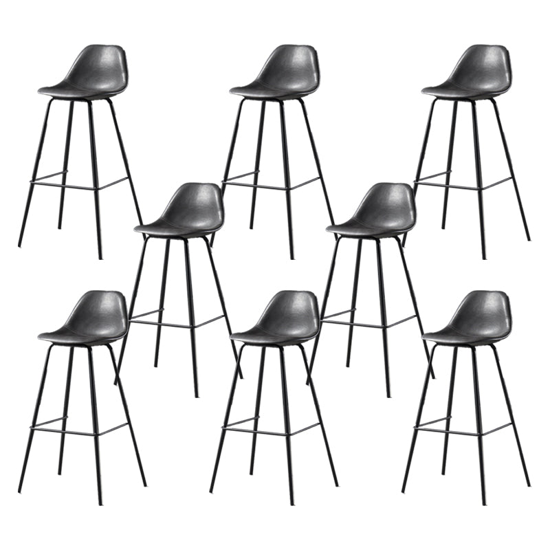 Leather Bar Stool Modern Low Back Counter Stool for Bristol with Metal Base