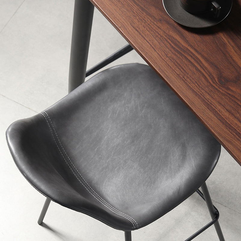 Leather Bar Stool Modern Low Back Counter Stool for Bristol with Metal Base