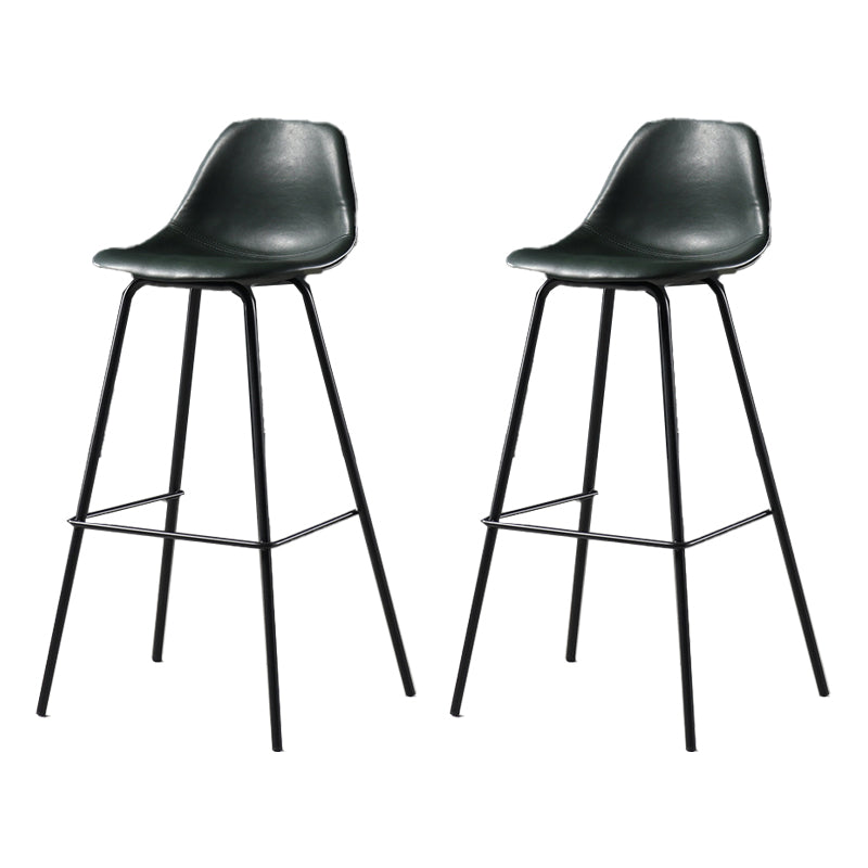 Leather Bar Stool Modern Low Back Counter Stool for Bristol with Metal Base