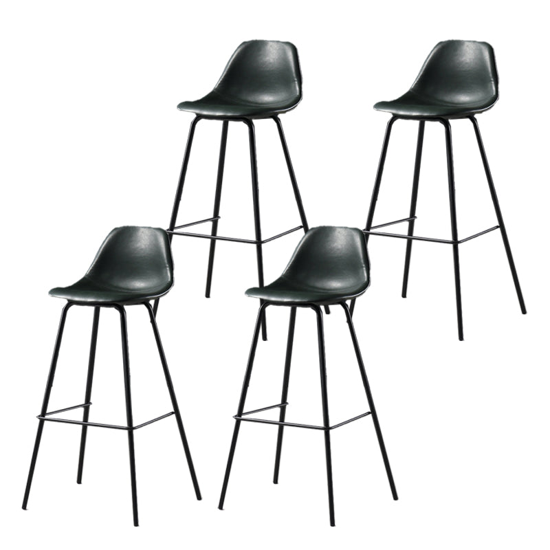 Leather Bar Stool Modern Low Back Counter Stool for Bristol with Metal Base