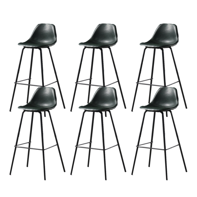 Leather Bar Stool Modern Low Back Counter Stool for Bristol with Metal Base