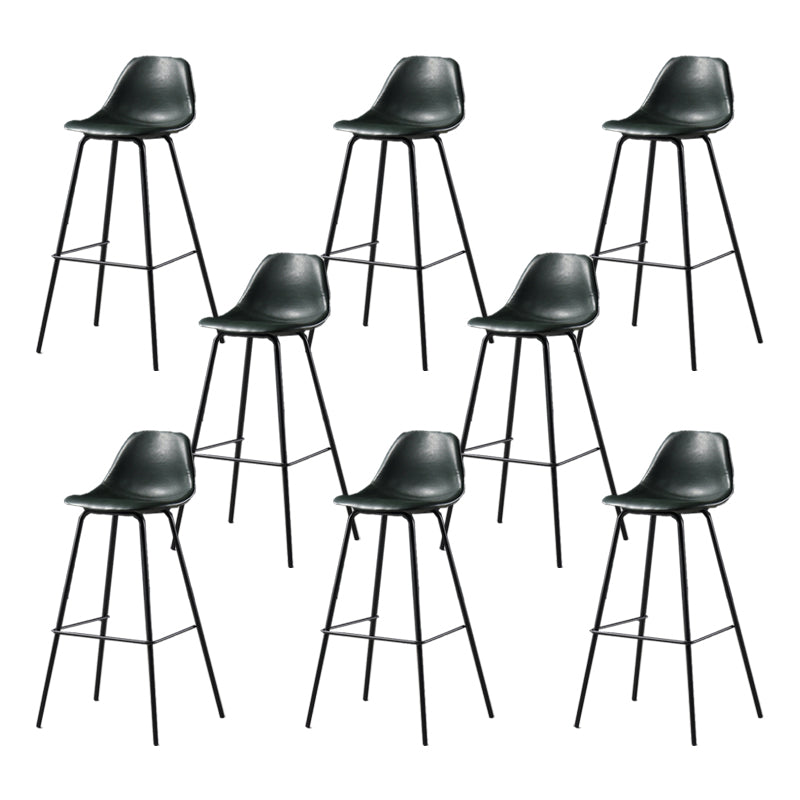 Leather Bar Stool Modern Low Back Counter Stool for Bristol with Metal Base