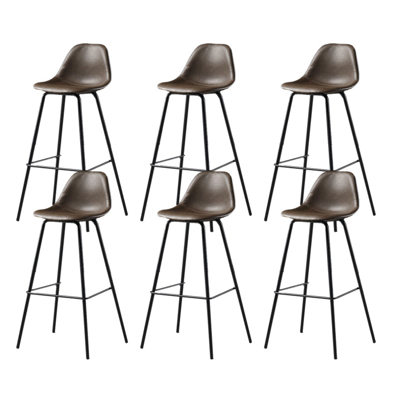 Leather Bar Stool Modern Low Back Counter Stool for Bristol with Metal Base
