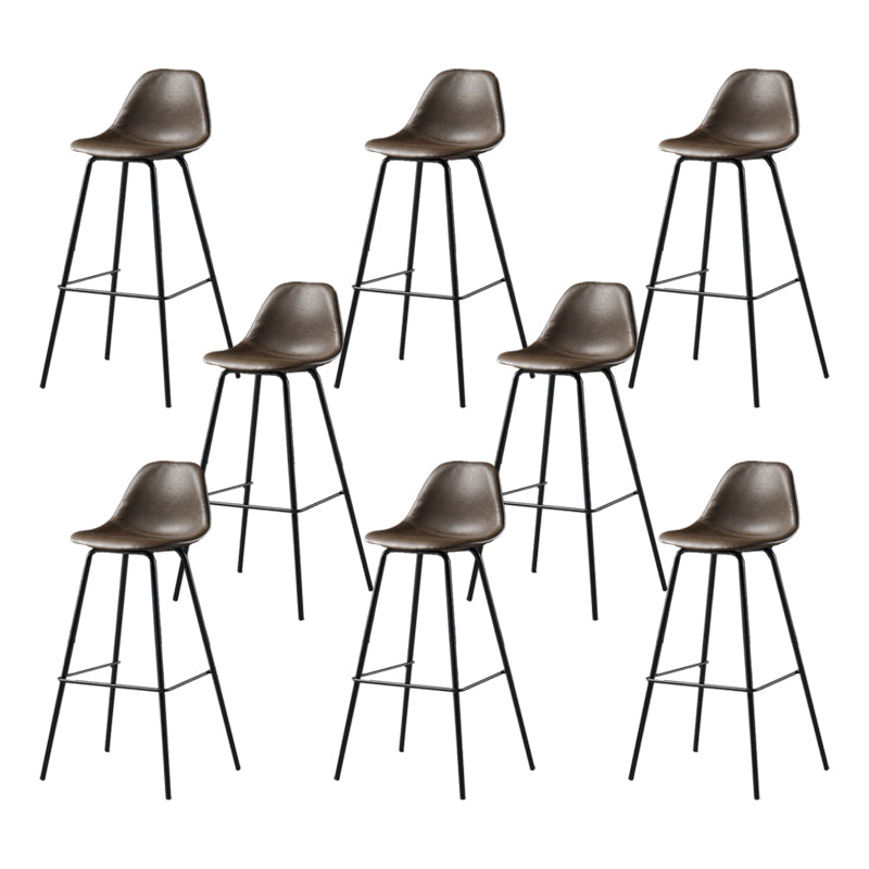 Leather Bar Stool Modern Low Back Counter Stool for Bristol with Metal Base