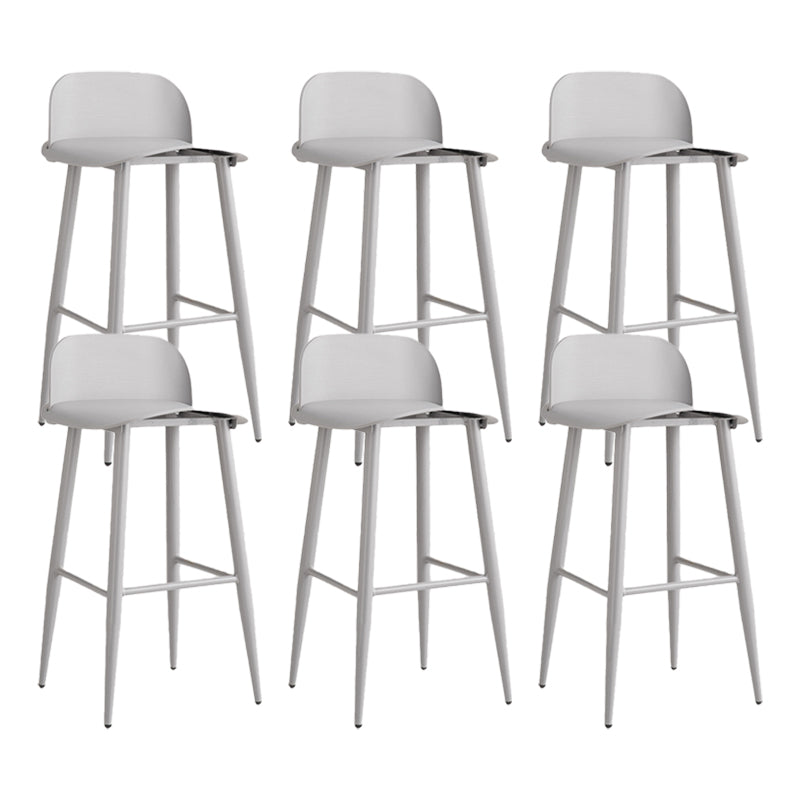 Glam Living Room Bar Height Stool Plastic Bar Stool with Iron Legs