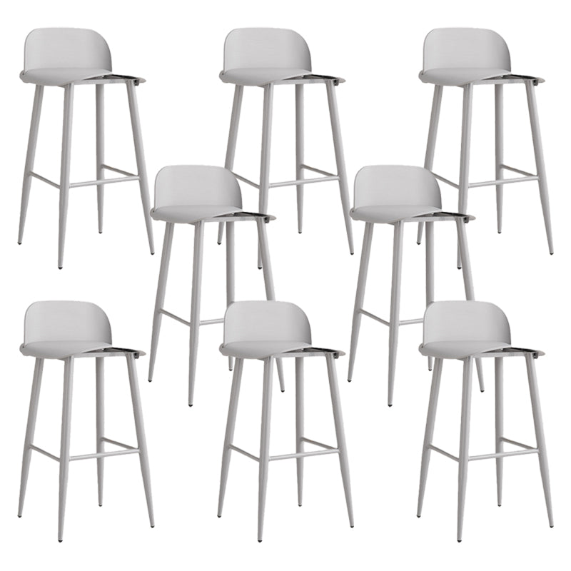 Glam Living Room Bar Height Stool Plastic Bar Stool with Iron Legs