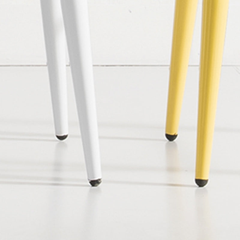 Glam Living Room Bar Height Stool Plastic Bar Stool with Iron Legs