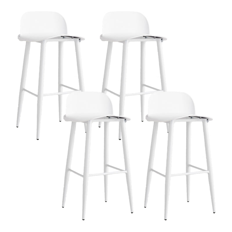 Glam Living Room Bar Height Stool Plastic Bar Stool with Iron Legs