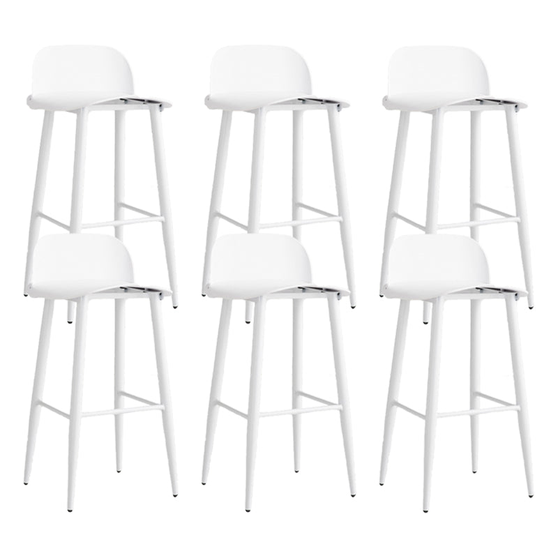 Glam Living Room Bar Height Stool Plastic Bar Stool with Iron Legs