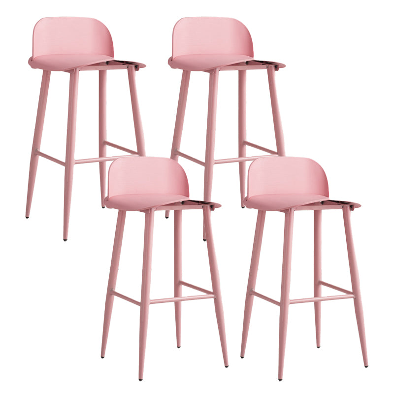 Glam Living Room Bar Height Stool Plastic Bar Stool with Iron Legs