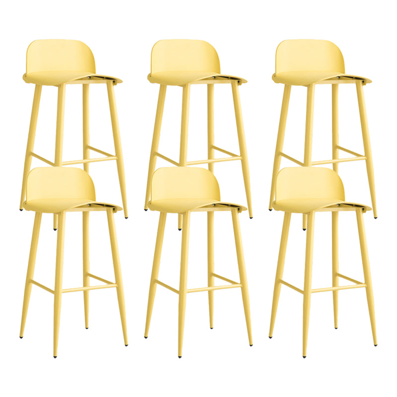 Glam Living Room Bar Height Stool Plastic Bar Stool with Iron Legs